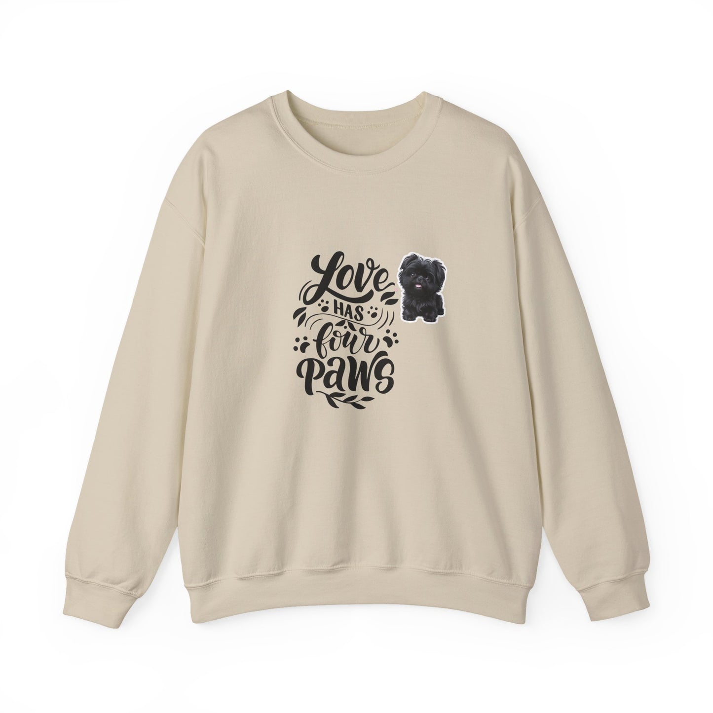 Crewneck Sweatshirt - "Love Has Four Paws" Dog Lover Graphic