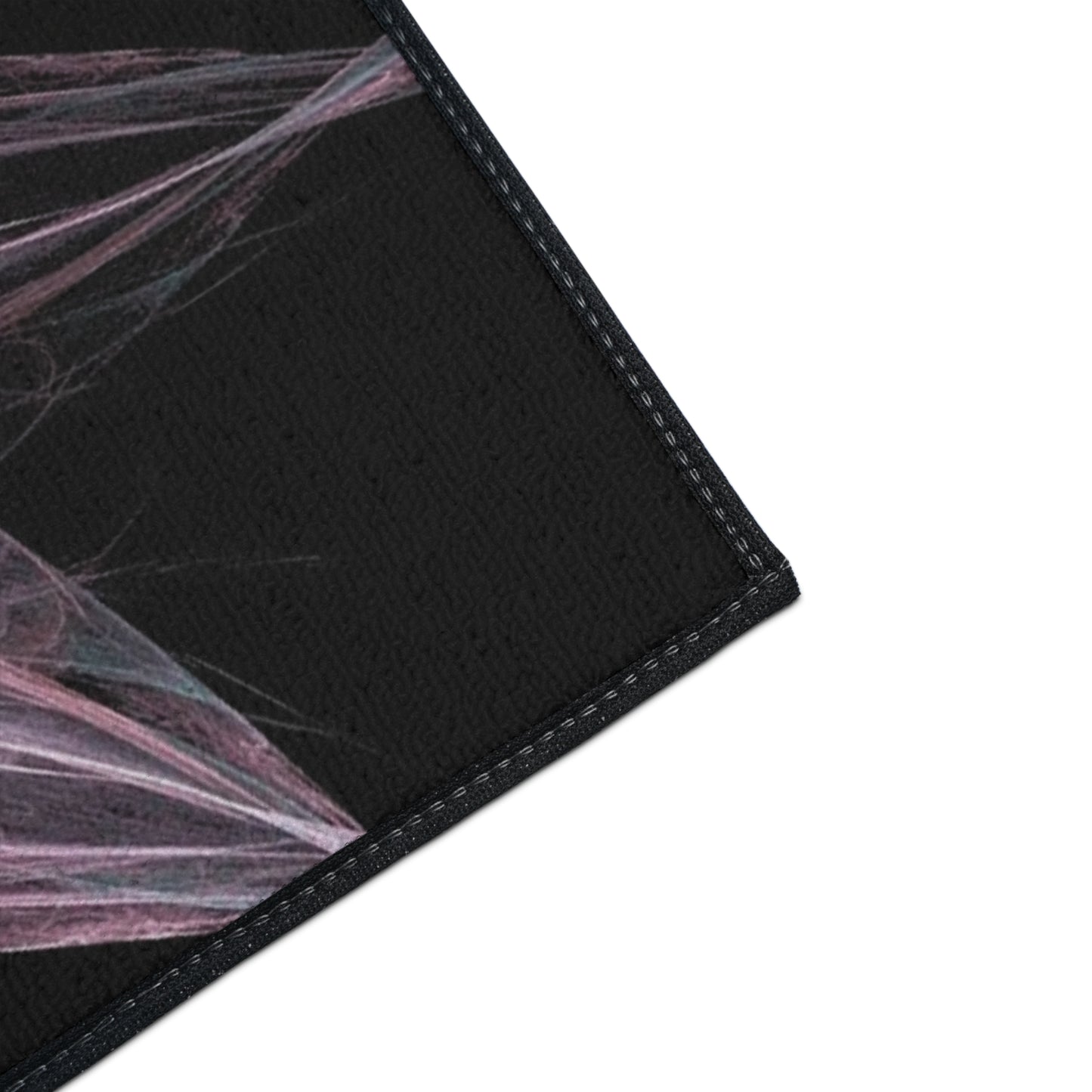 Abstract Floral Mandala Heavy-Duty Floor Mat — Pink Teal Fractal Design