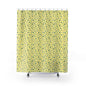 Floral Dot Shower Curtain — Yellow Blue Retro Flower Pattern
