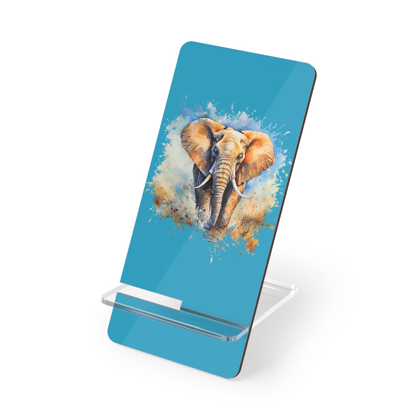 Elephant Watercolor Phone Stand – Foldable Mobile Display Stand for Smartphones
