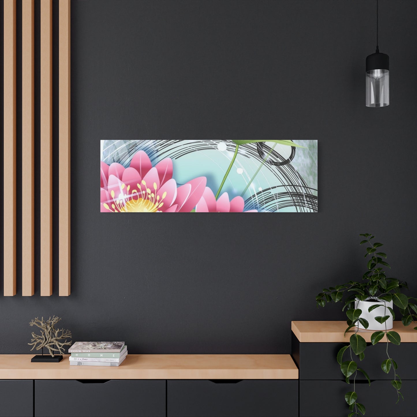 Lotus Blossom Matte Canvas Wall Art — Stretched 1.25" Decorative Print
