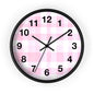 Pink Gingham Wall Clock — Cute Check Pattern Clock for Nursery & Kitchen