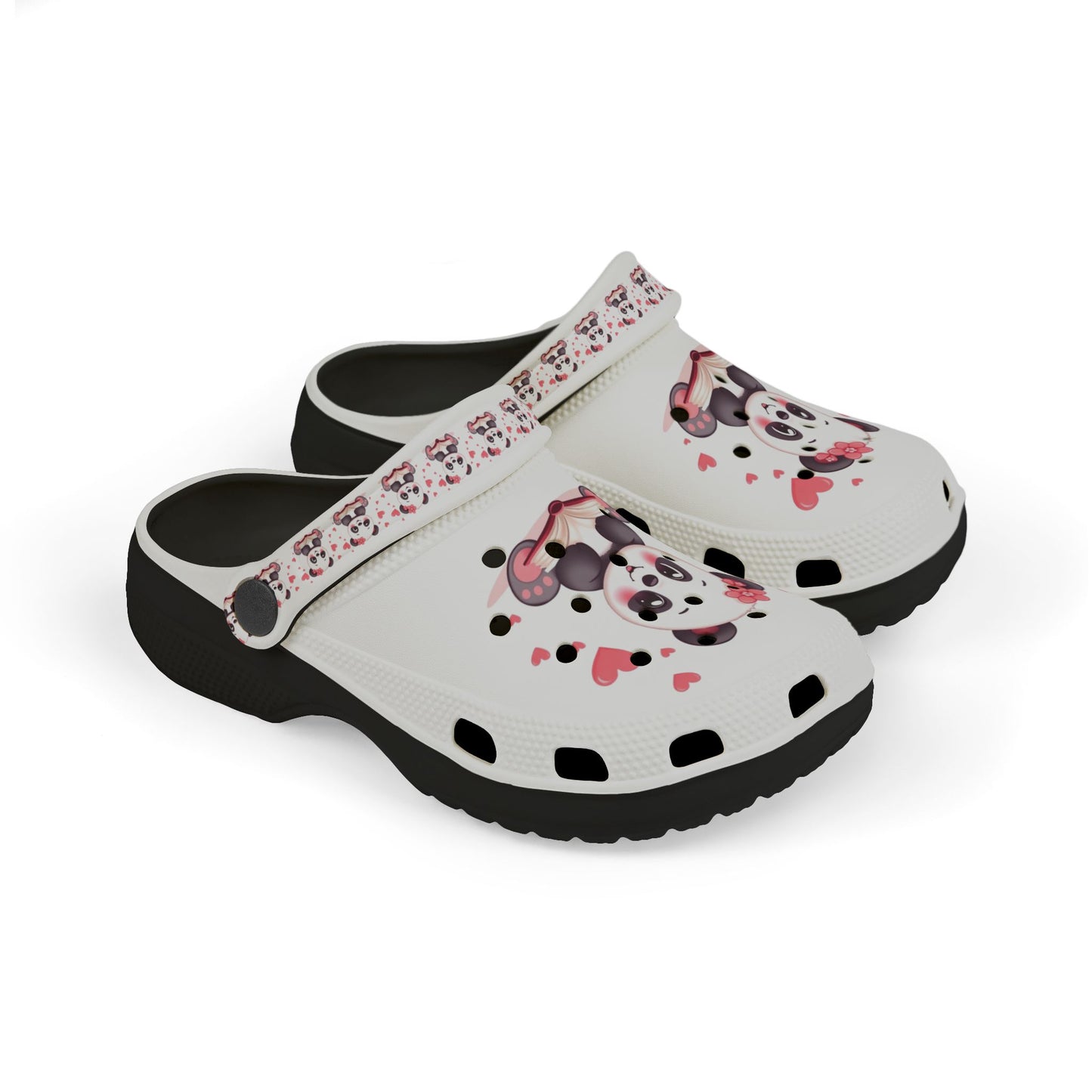 Kids Panda Heart Clogs