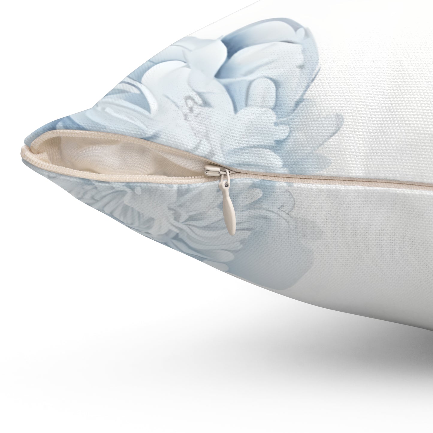 Monogram Pillow — Elegant Blue Floral “B” Decorative Throw Pillow