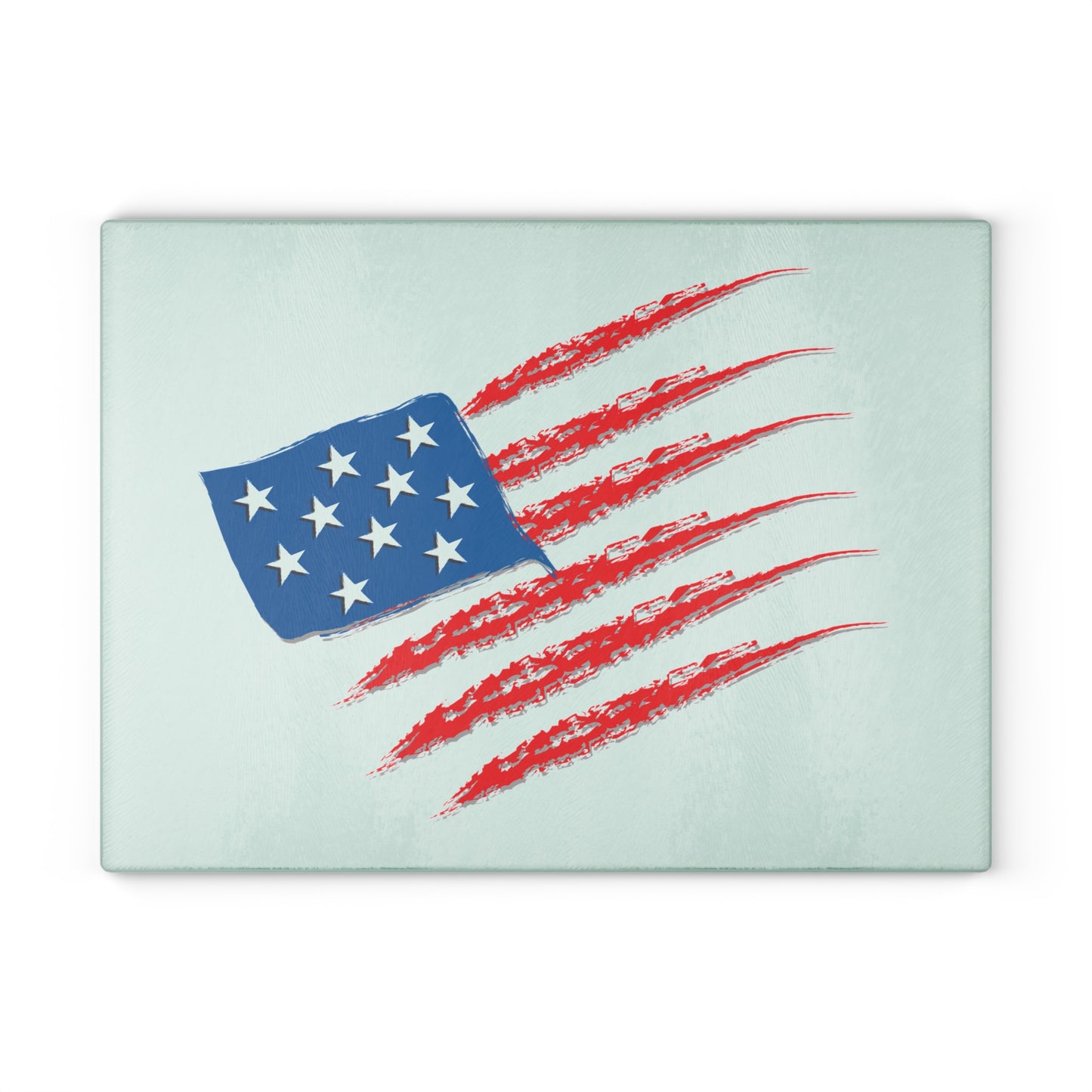 Patriotic Glass Cutting Board with American Flag Design