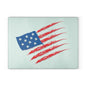 Patriotic Glass Cutting Board with American Flag Design