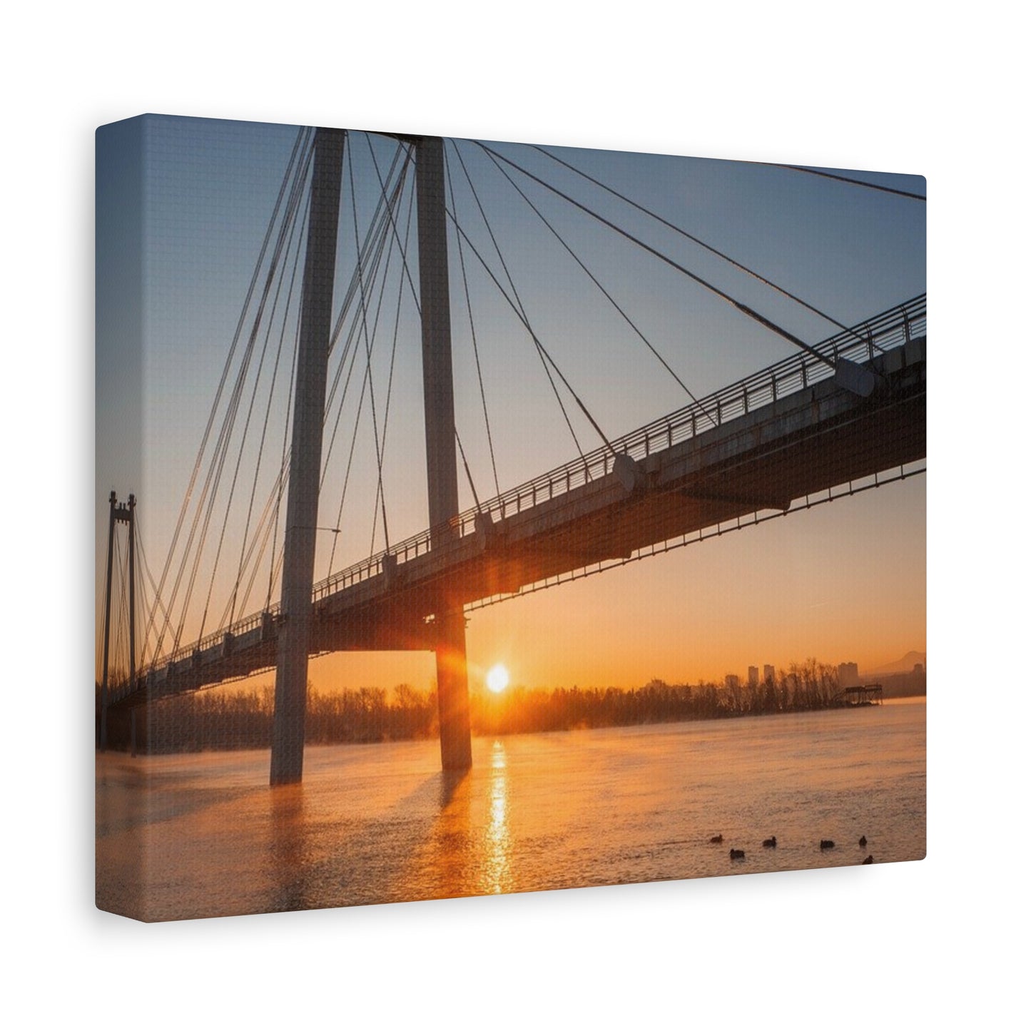 Sunrise Bridge Canvas Wall Art — Matte Stretched Canvas