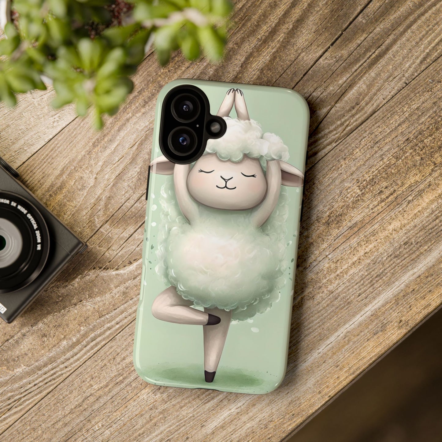 Cute Yoga Sheep Phone Case — Pastel Lamb Ballerina Protective Cover