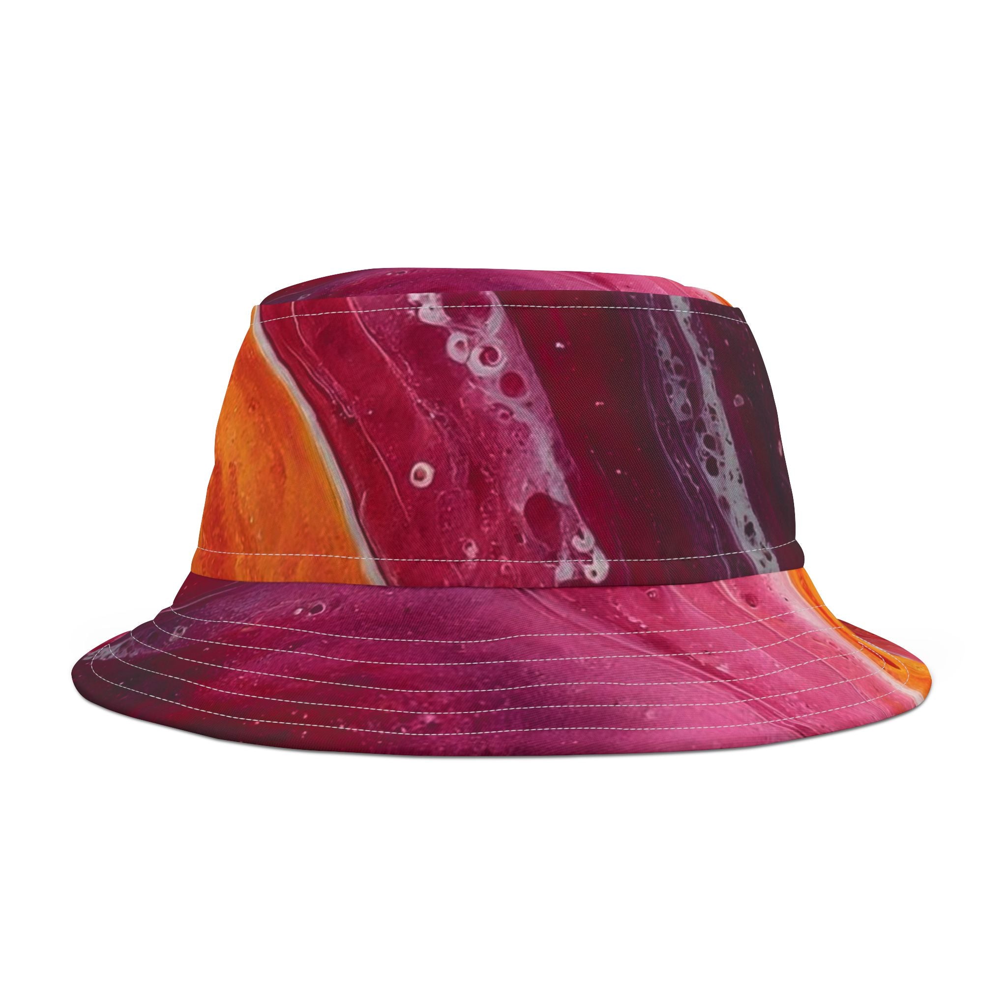 Abstract Sunset Swirl Bucket Hat — Colorful Art AOP Summer Hat