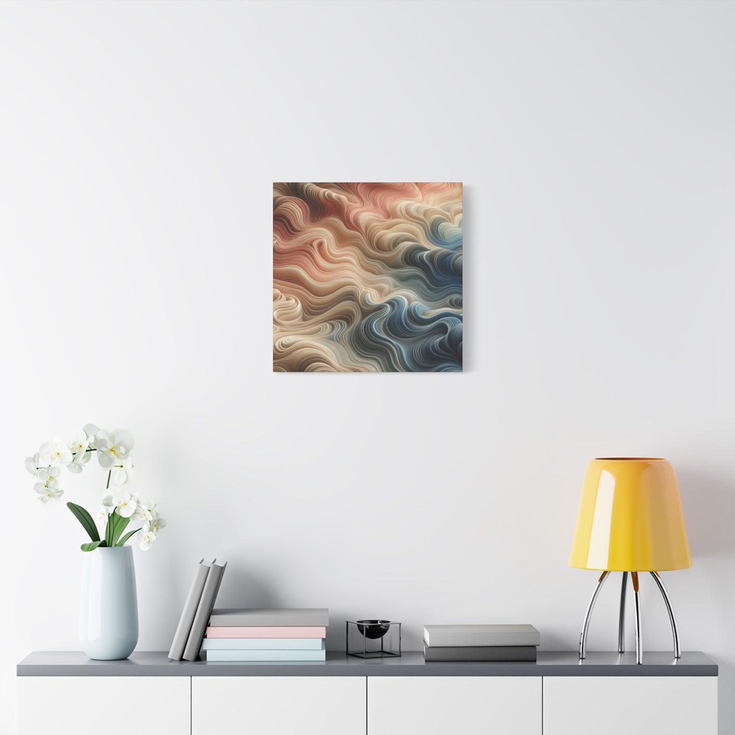 Abstract Swirl Matte Canvas Wall Art — Fluid Earth Tones, Stretched 1.25"