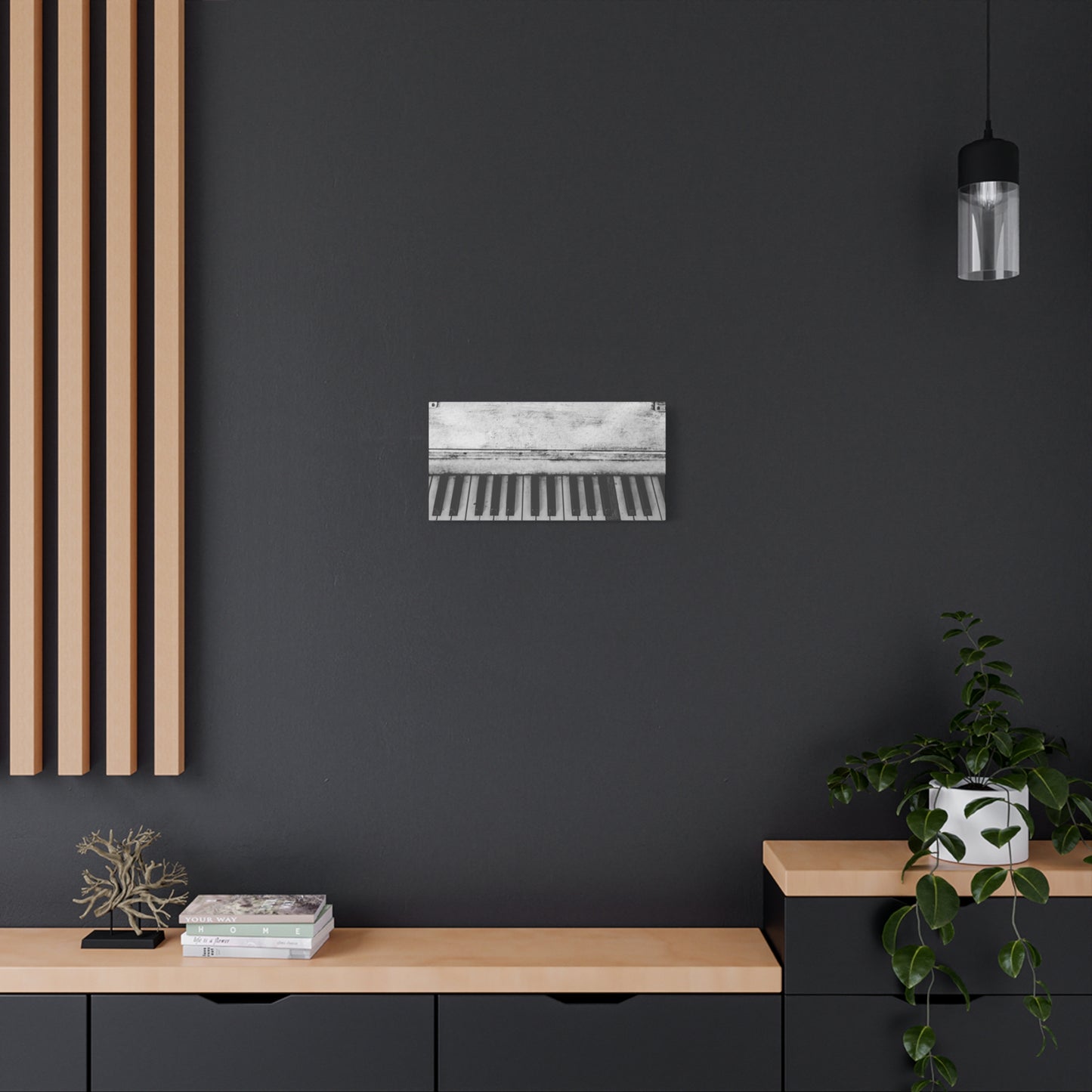Vintage Piano Keys Matte Canvas Print