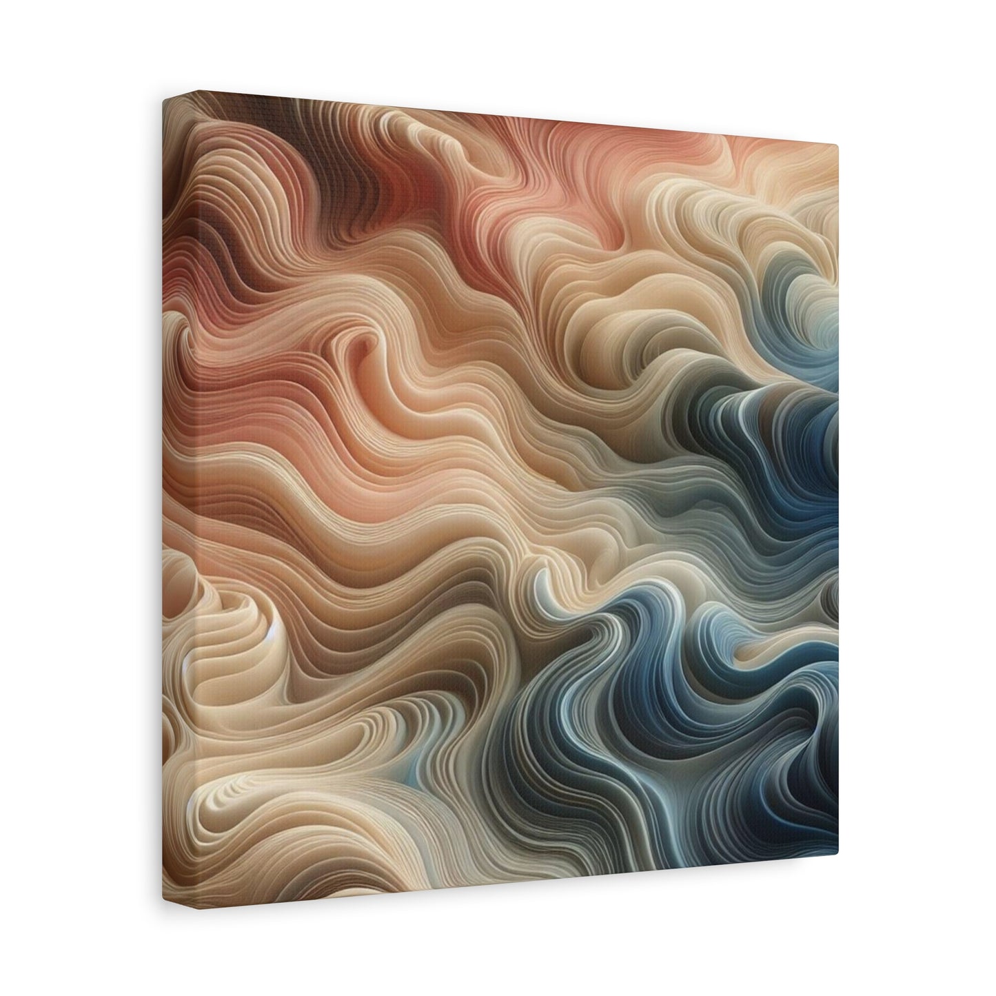 Abstract Swirl Matte Canvas Wall Art — Fluid Earth Tones, Stretched 1.25"