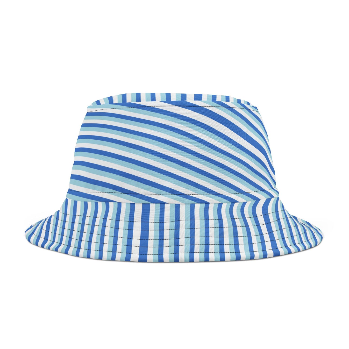 Blue Striped Bucket Hat — Nautical Summer Beach Sun Hat