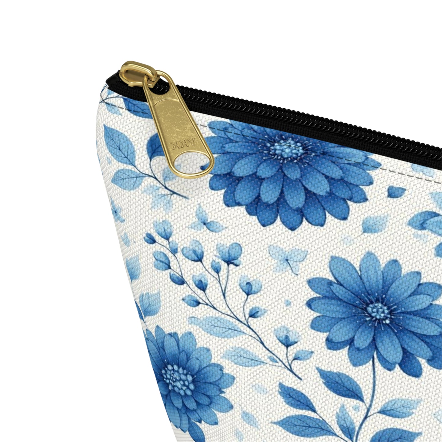 Blue Floral Accessory Pouch — T‑Bottom Makeup & Travel Bag