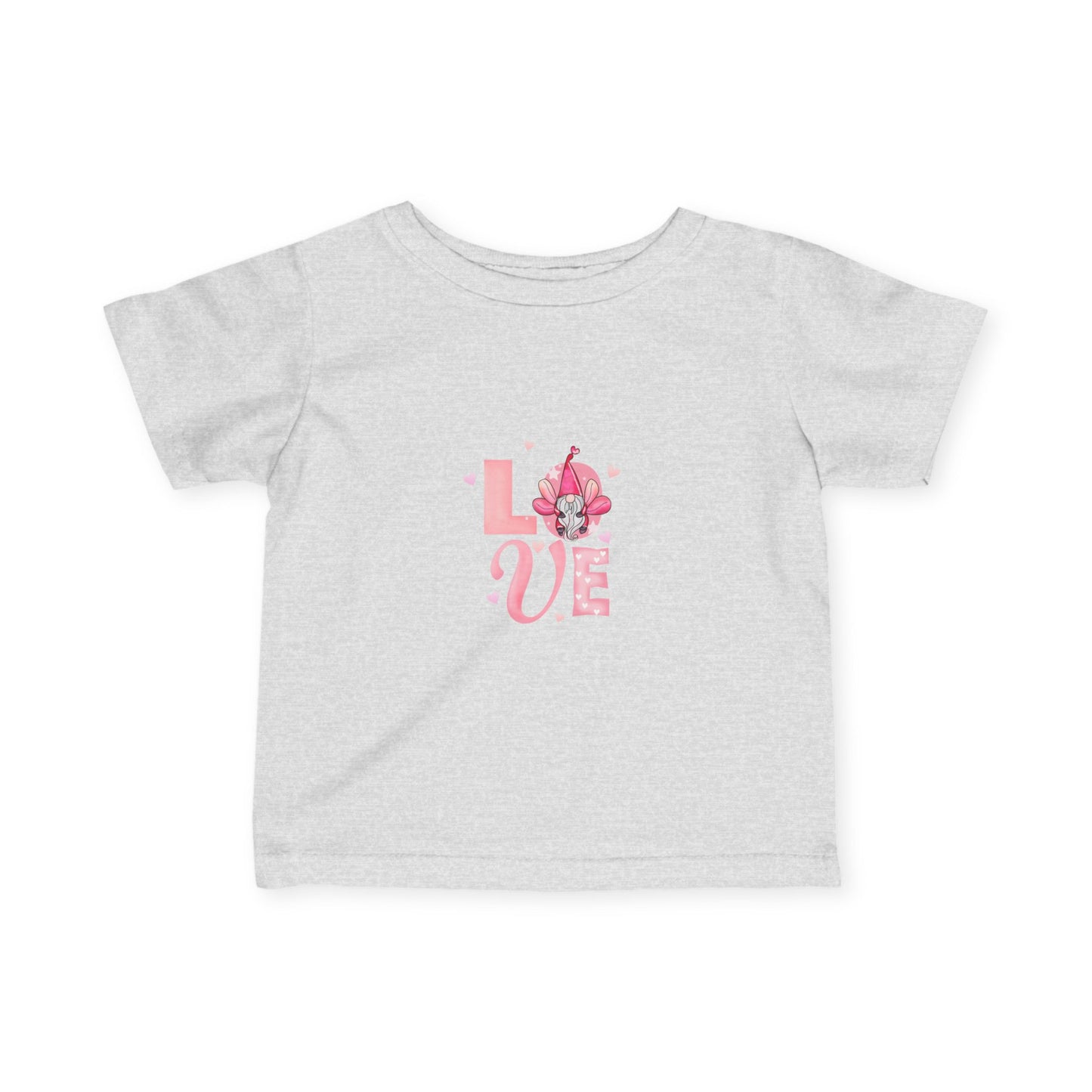 Infant Tee — Pink Floral "LOVE" Baby T‑Shirt, Cute Newborn Gift for Valentine’s & Everyday