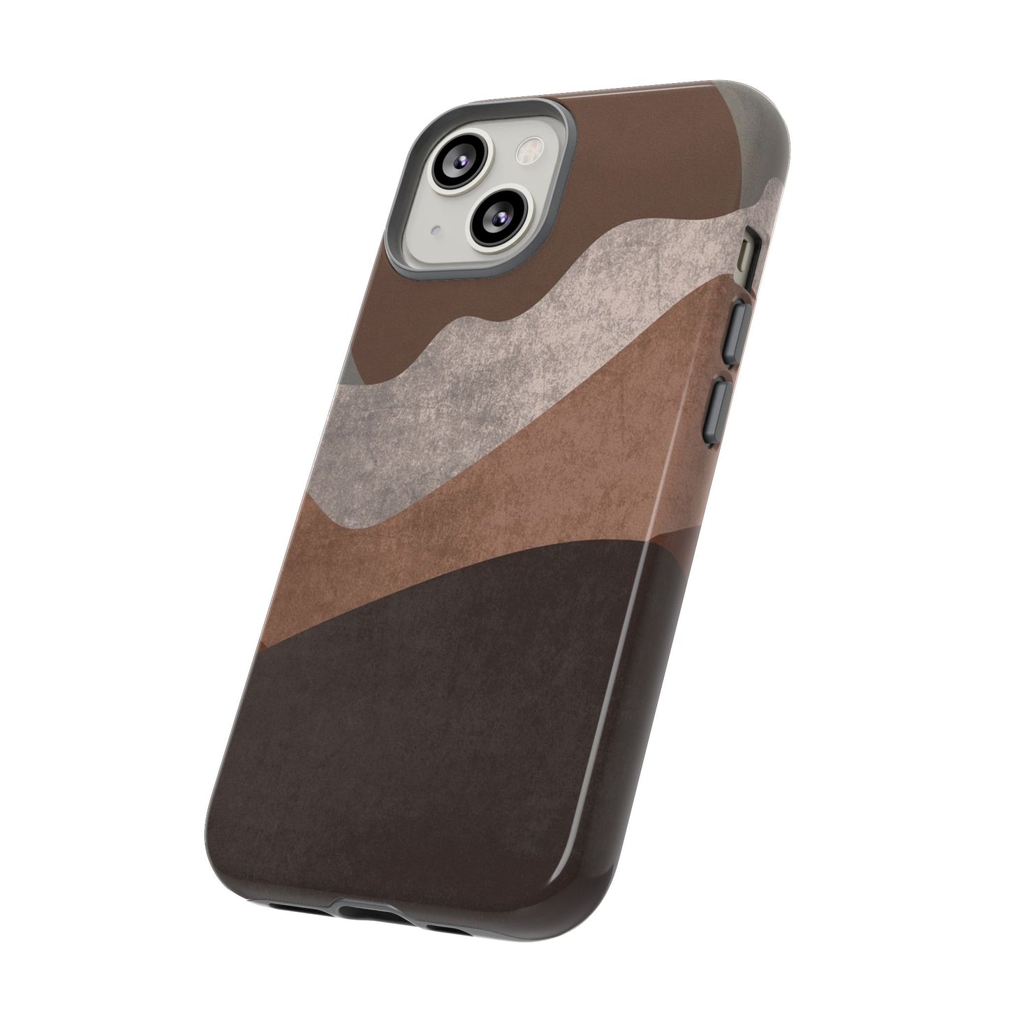 Abstract Earthtone Phone Case — Brown Layered Rugged Tough Case