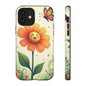 Floral Phone Case with Butterfly Design, Cute Flower Phone Cover for Nature Lovers, Eco-Friendly Gift, Spring Vibes, Birthday Present