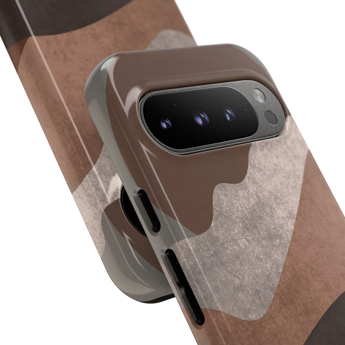 Abstract Earthtone Phone Case — Brown Layered Rugged Tough Case