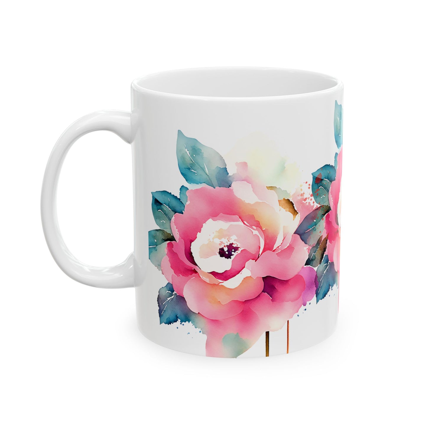 Floral Ceramic Mug - Elegant Design for Tea and Coffee Lovers