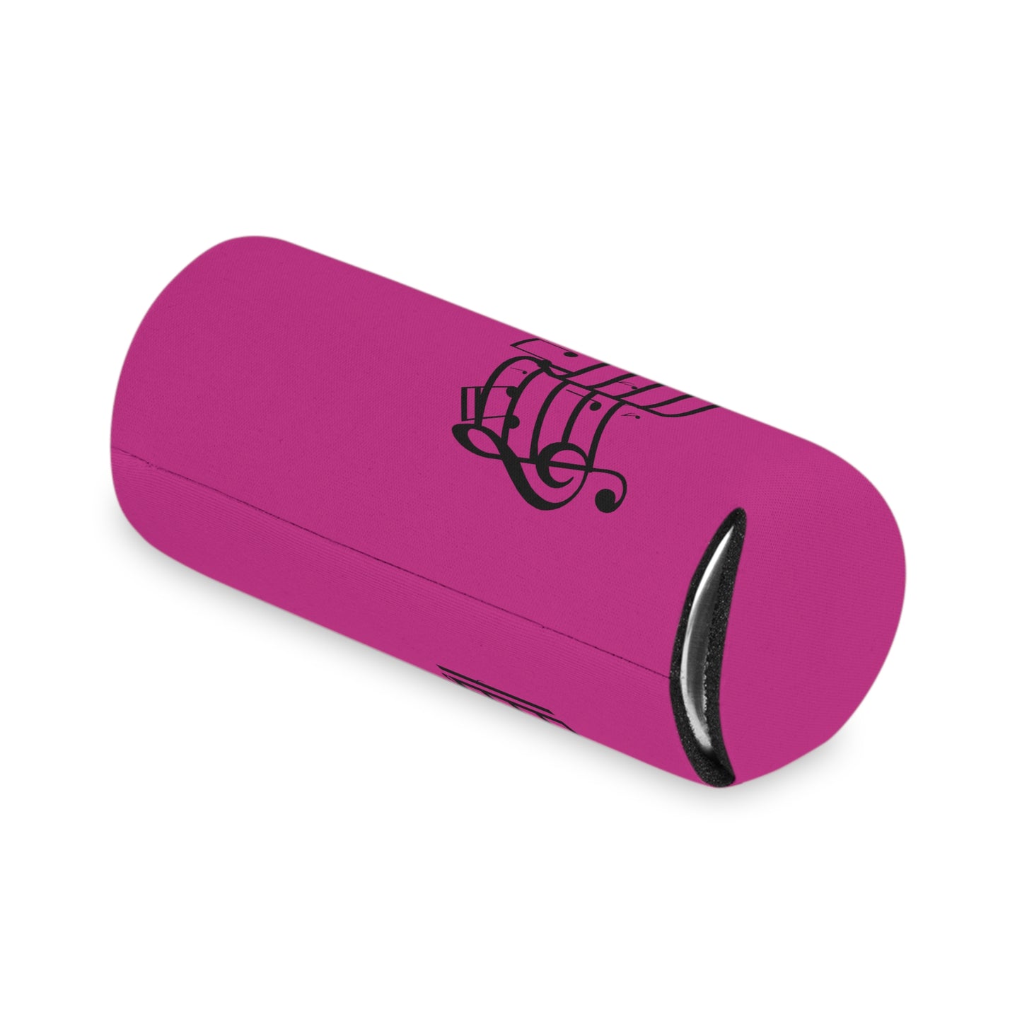 Musical Notes Can Cooler – Pink Neoprene Beverage Koozie for Music Lovers