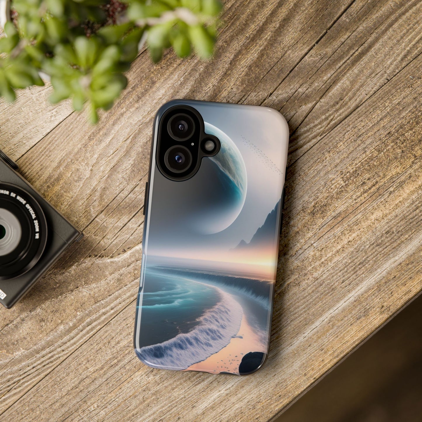 Galaxy Ocean Phone Case — Surreal Planet Beach Tough Case