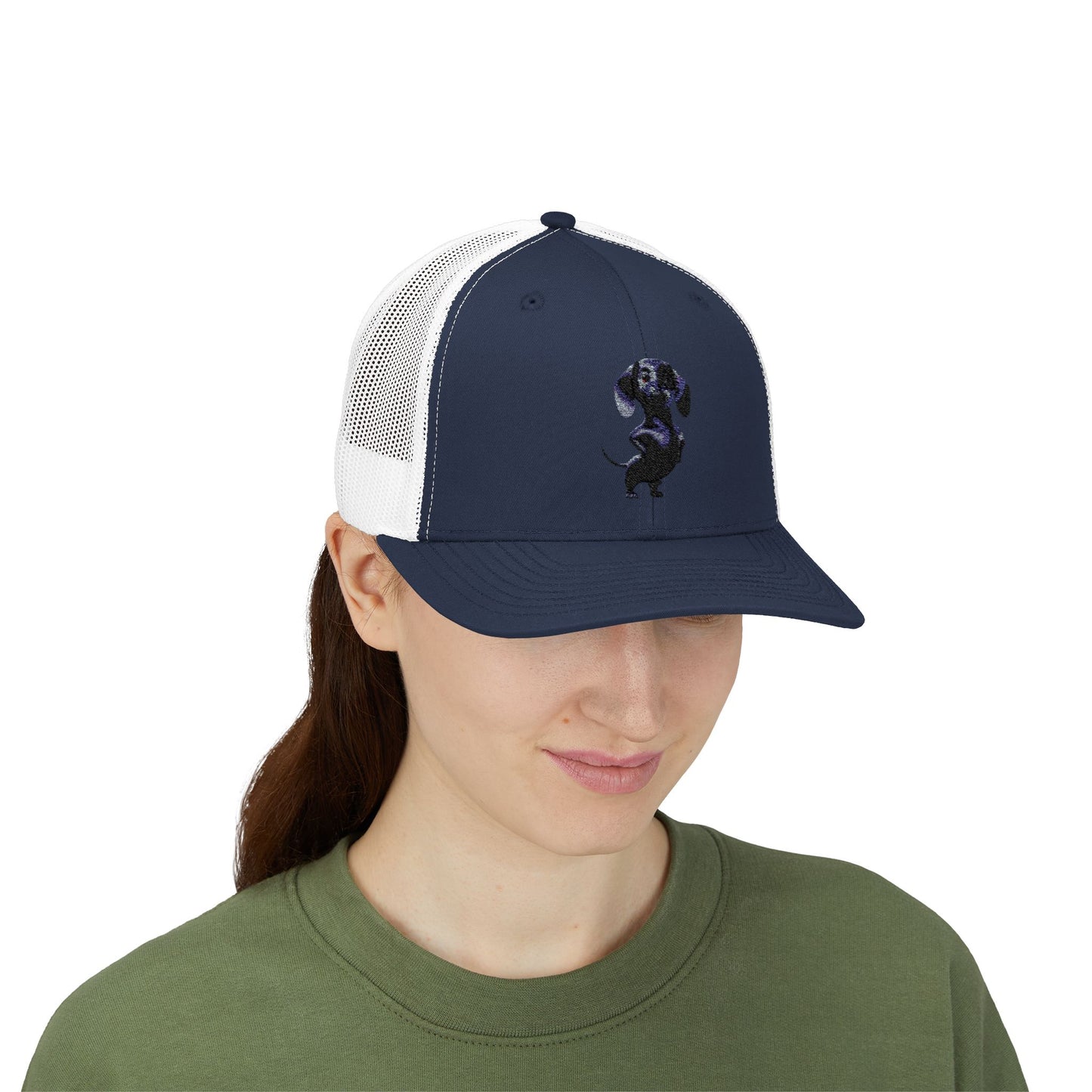 Dachshund Galaxy Trucker Cap – Embroidered Space Sausage Dog Snapback