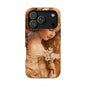 Vintage Floral Girl Magnetic Impact Phone Case — Protective iPhone Cover with Sepia Art