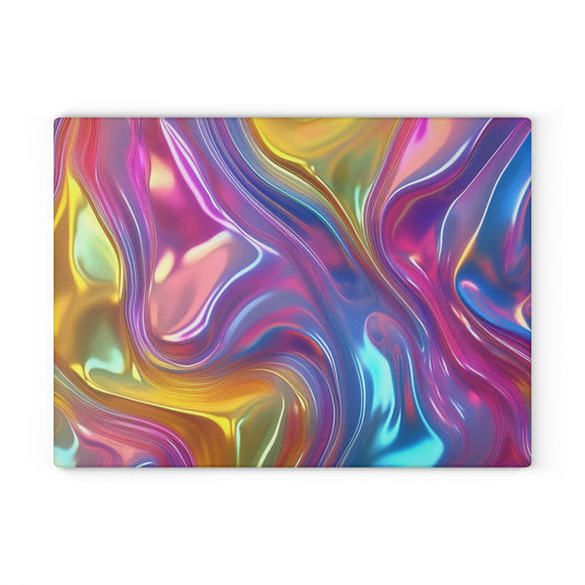 Colorful Abstract Glass Cutting Board, Kitchen Decor, Gift for Home, Modern Cooking Tool, Unique Housewarming Present