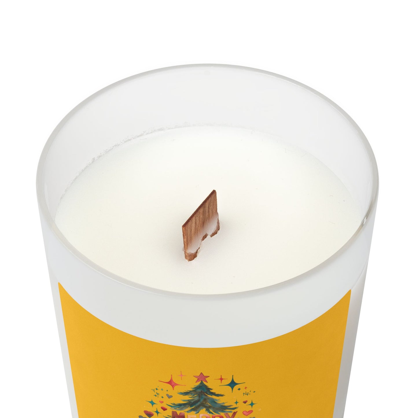 Merry Christmas Frosted Glass Candle - Holiday Gift, Home Decor, Cozy Vibes, Winter Celebrations, Festive Candle