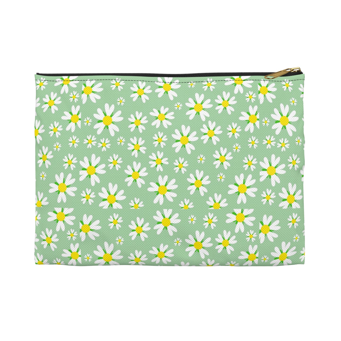 Floral Accessory Pouch for Organizing Essentials, Travel Makeup Bag, Spring Floral Zip Bag, Cute Gift for Women, Daisy Print Clutch
