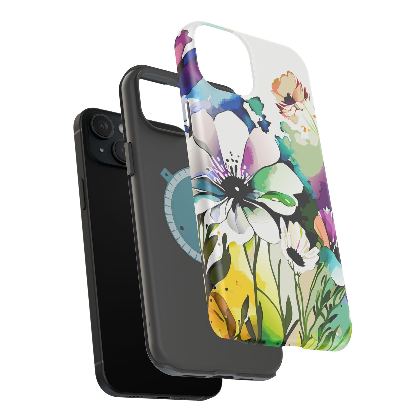 Floral Watercolor Magnetic Phone Case — Impact‑Resistant Protective Cover
