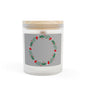 Holiday Wreath Frosted Glass Candle — 11oz Christmas Soy Candle with Wooden Lid