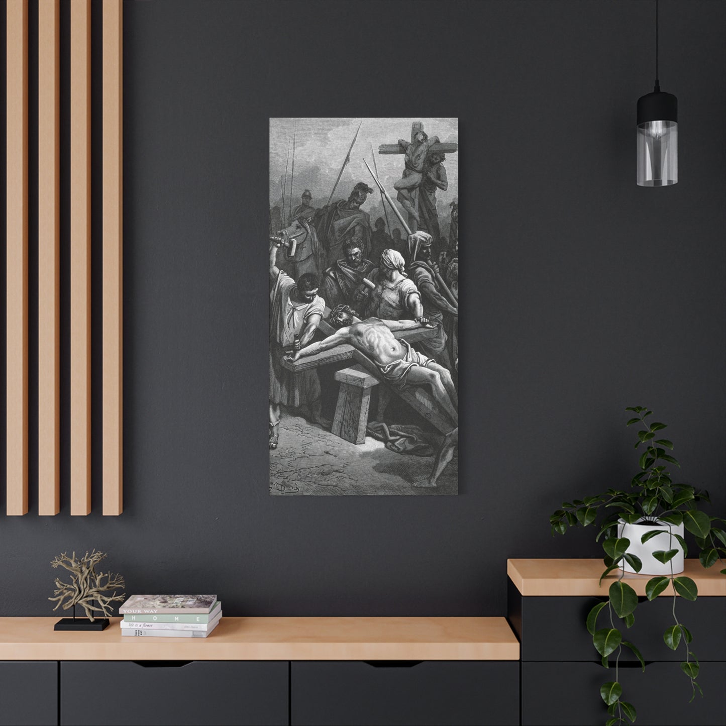 Crucifixion Art Matte Canvas Print – Stretched Religious Wall Decor