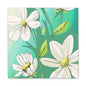 Matte Canvas, Stretched, 1.25" White Flowers
