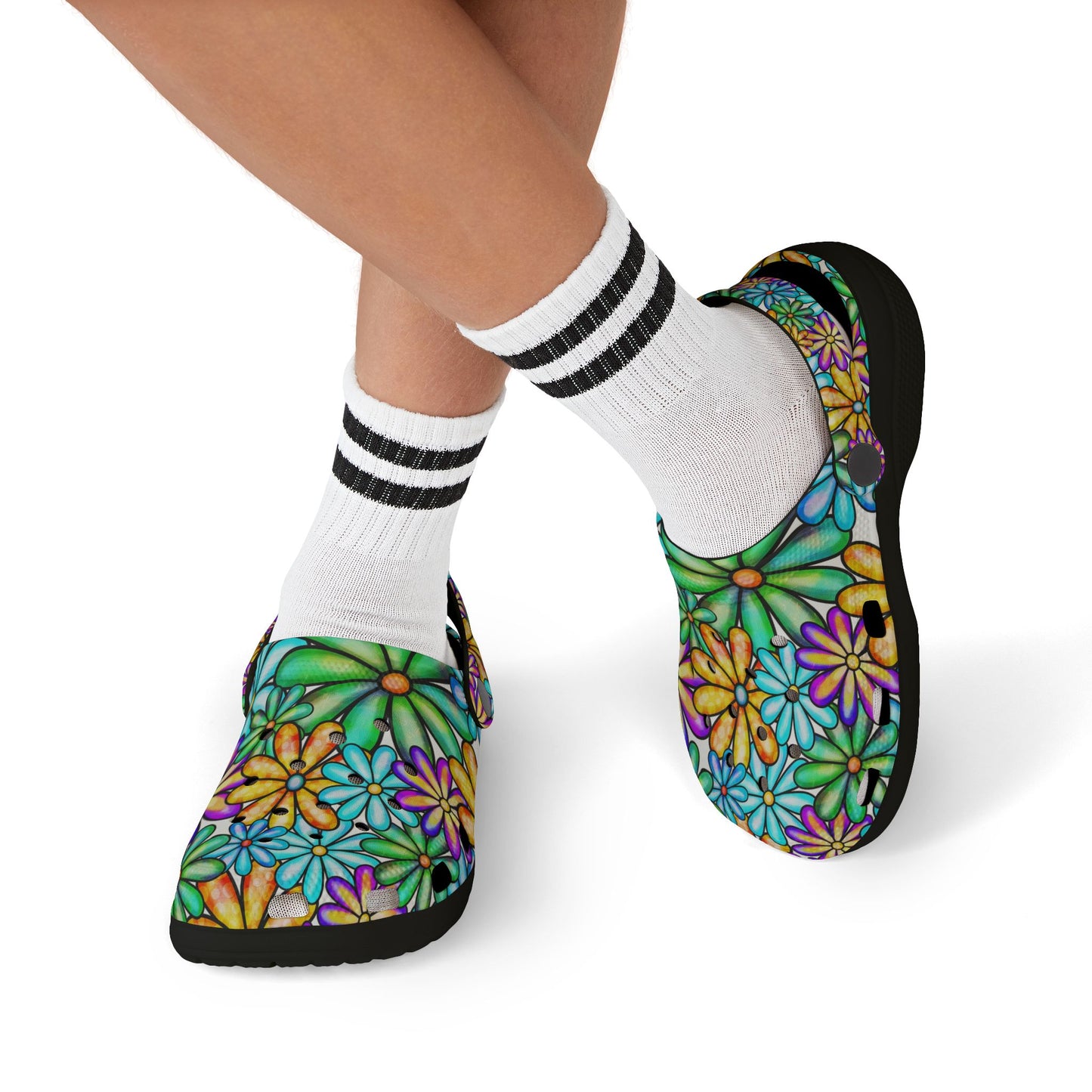 Colorful Floral Kid's EVA Foam Clogs
