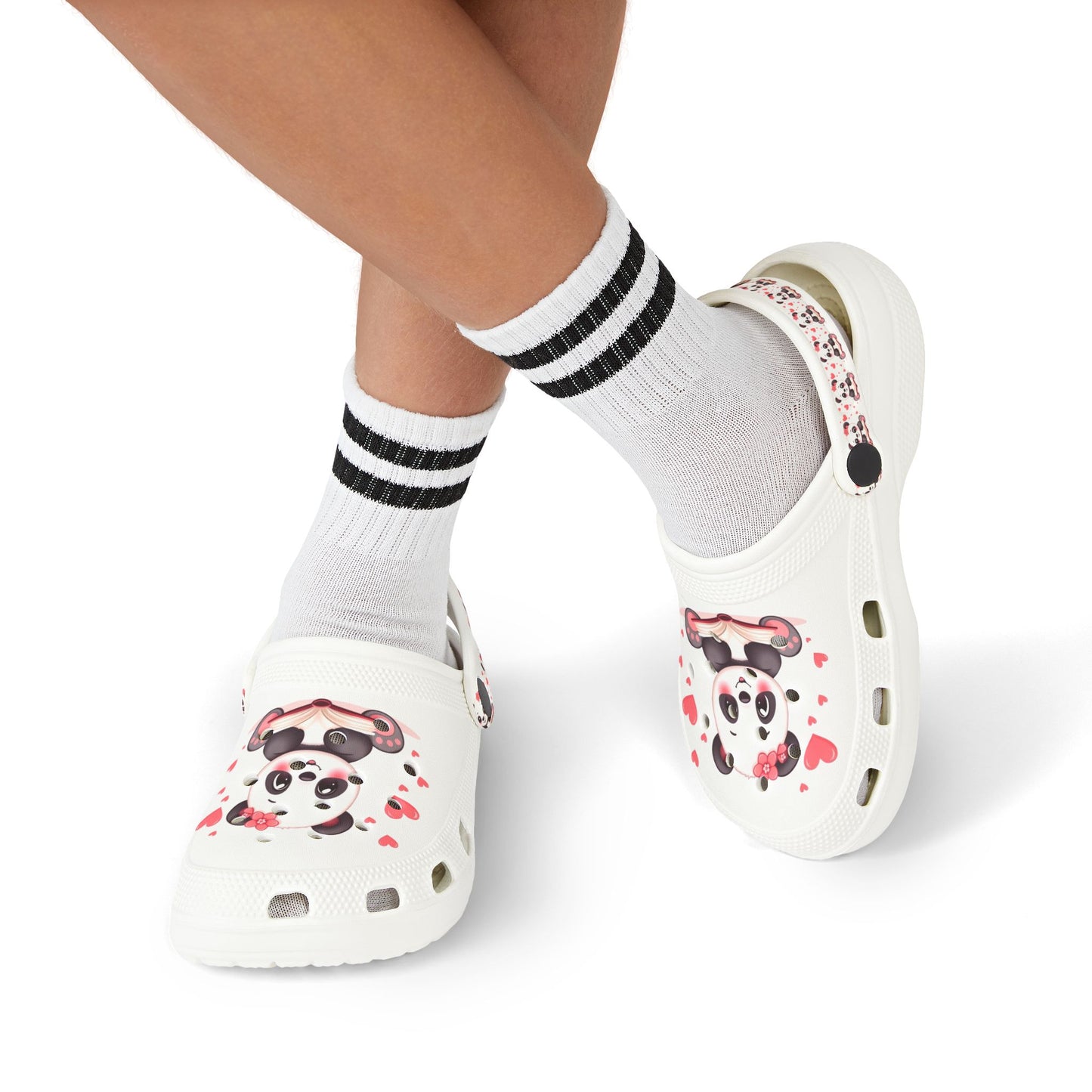 Kids Panda Heart Clogs