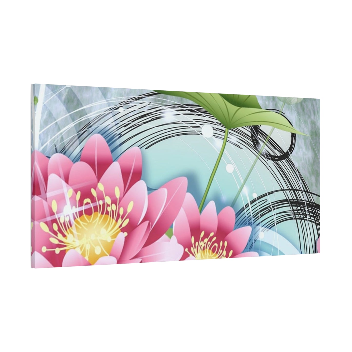 Lotus Blossom Matte Canvas Wall Art — Stretched 1.25" Decorative Print