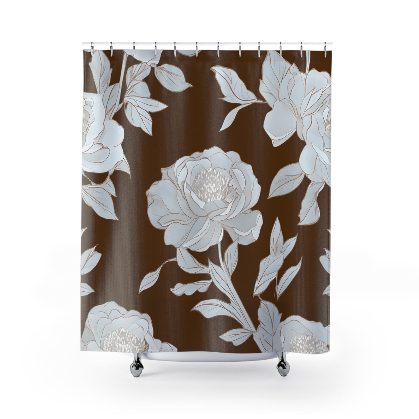 Elegant Floral Shower CurtainChic Bathroom Decor