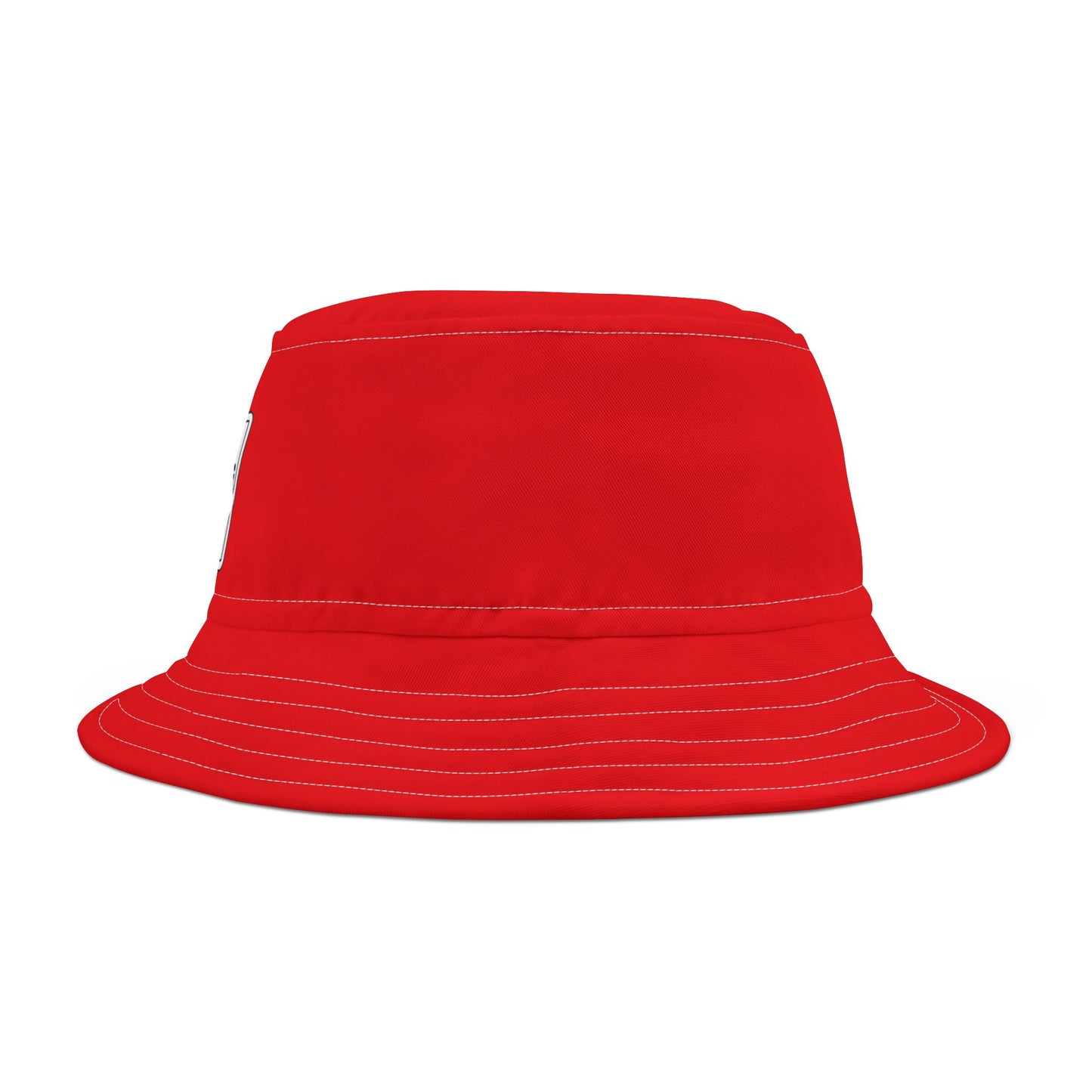 Bold Red Bucket Hat - 'No Trespassing' Design'
