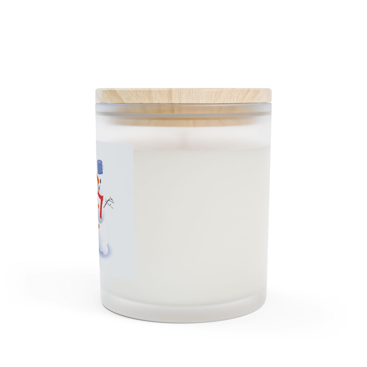 Festive Snowman Candle, 11oz Candle with Wooden Lid, Cozy Winter Gift, Holiday Decor, Christmas Candle, Winter Wonderland Home