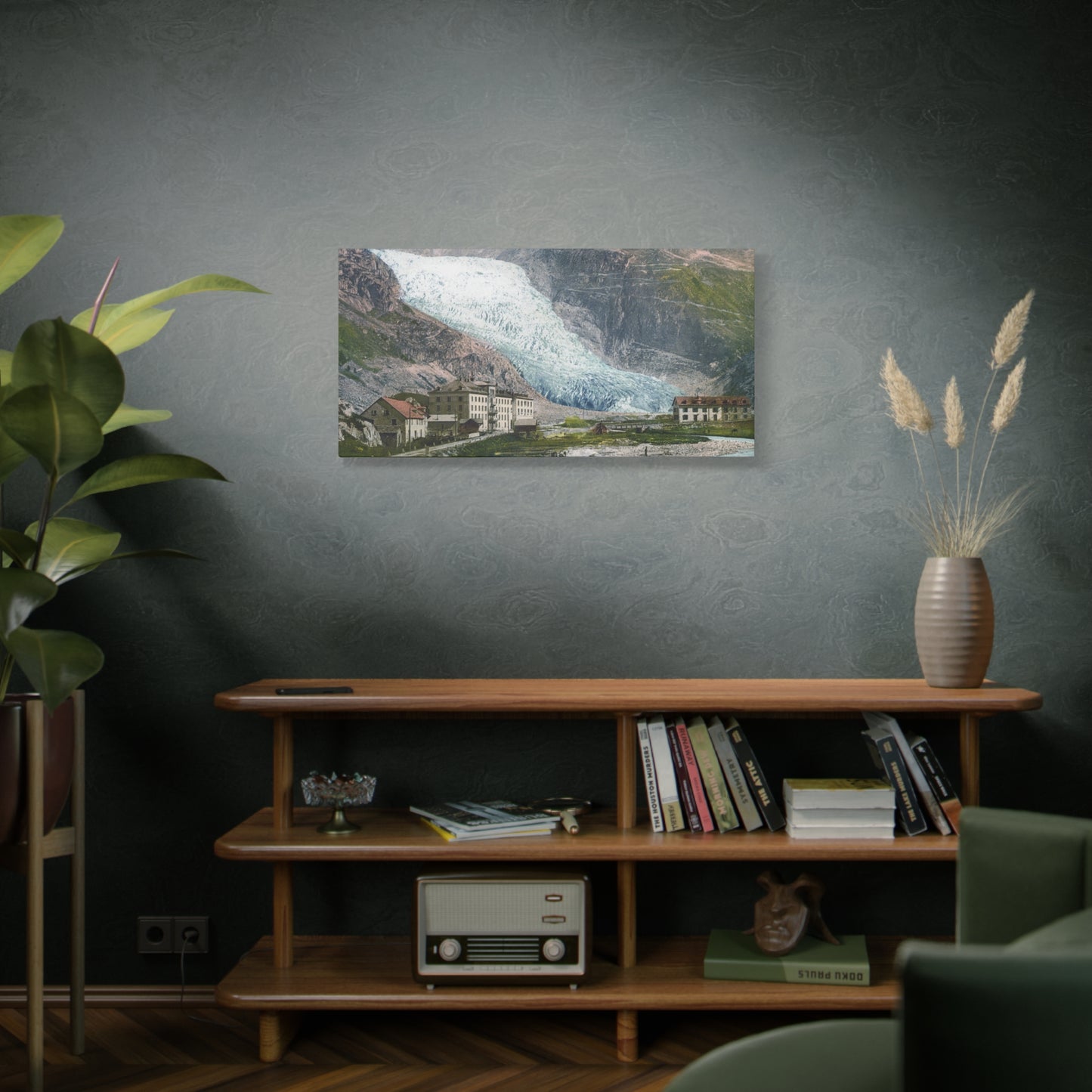 Glacier Village Matte Canvas Print