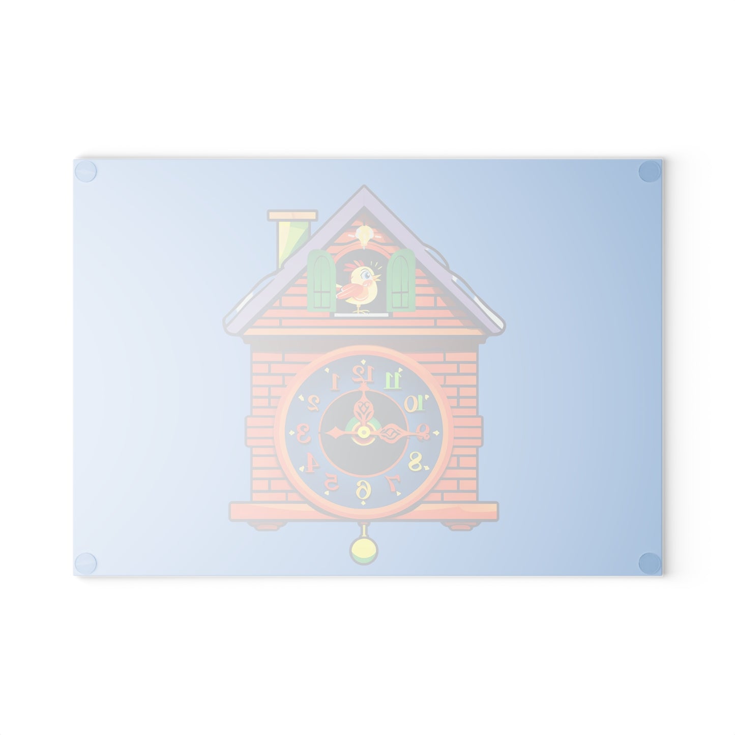 Cuckoo Clock Glass Cutting Board | Kitchen Decor
