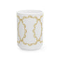 Gold Scallop Frame Ceramic Mug – Elegant Decorative Coffee Cup (11oz & 15oz)