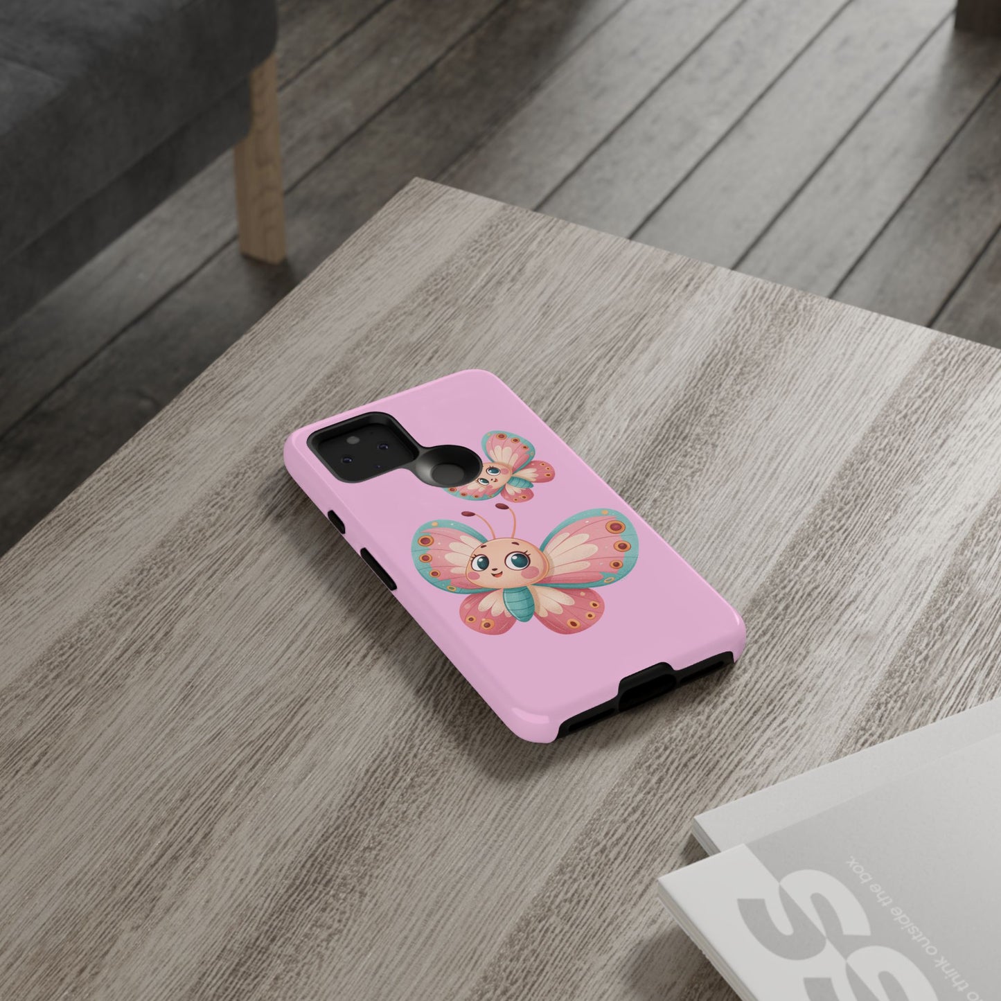 Cute Butterfly Phone Case, Tough Phone Cover, Girly Phone Accessory, Unique Gift for Her, Kids Phone Case, Floral Design Case