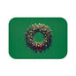 Christmas Wreath Bath Mat, Holiday Floor Rug, Seasonal Bathroom Decor, Festive Area Mat, Cozy Home Gift