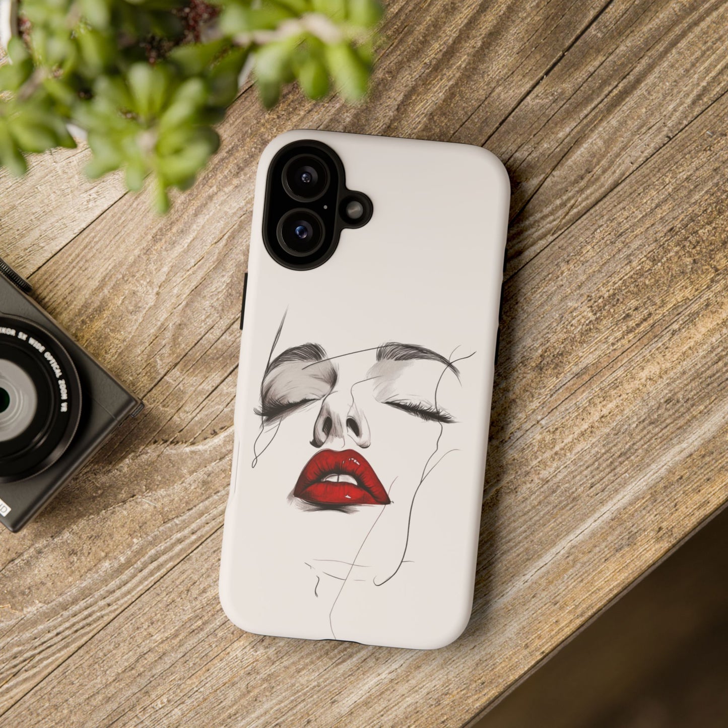 Stylish Phone Case with Artistic Lip Design, Femme Tech Accessory, Trendy Device Cover, Gift for Her, Unique Phone Accessories