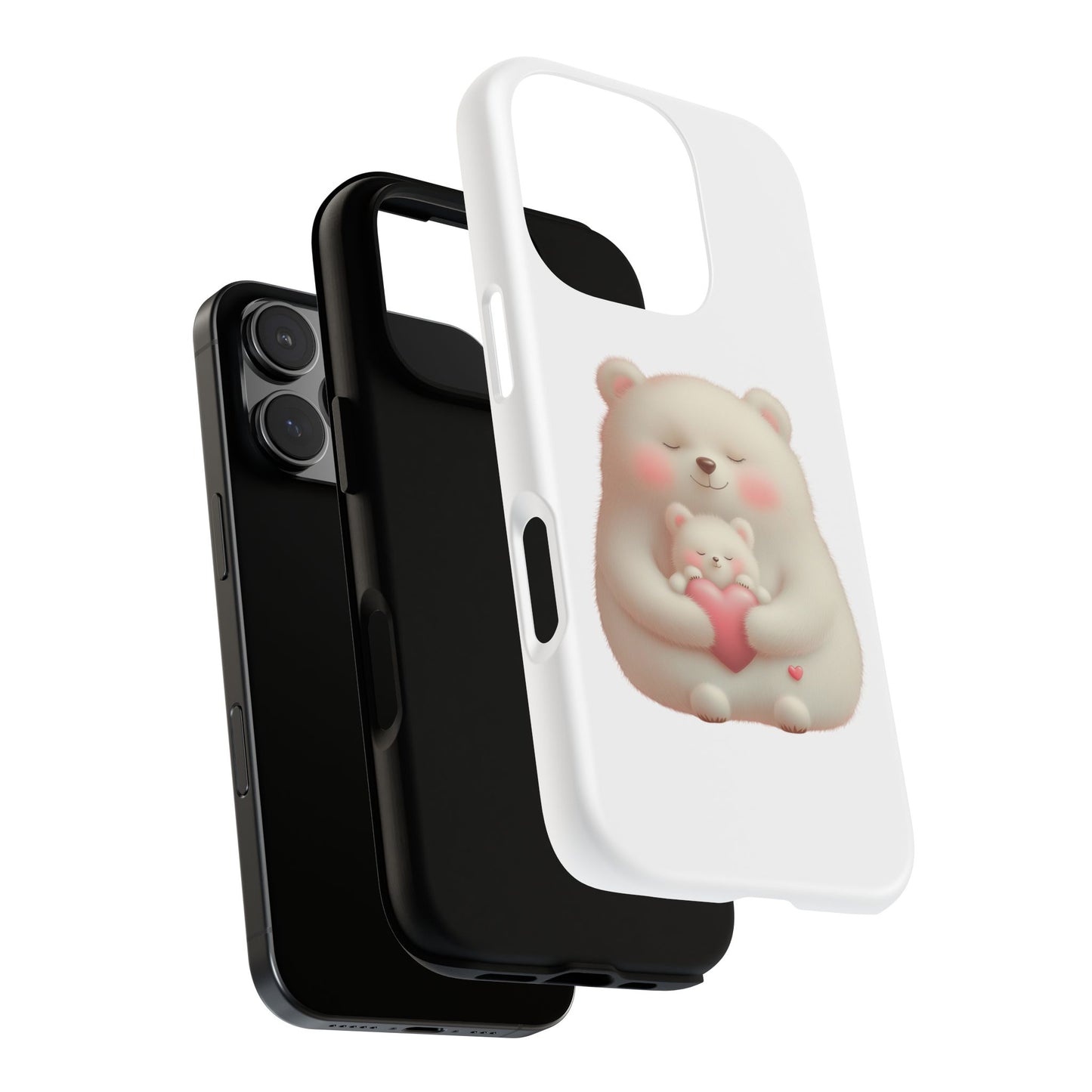 Cute Bear Phone Case, Tough Cases, Animal Lover Gift, Kids Accessories, Mother’s Day, Heartwarming Design