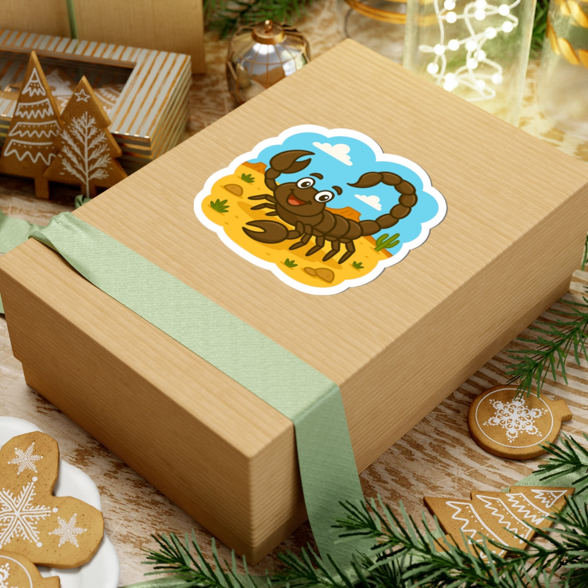 Cute Scorpion Sticker — Desert Cartoon Kiss-Cut Decal for Laptops & Journals