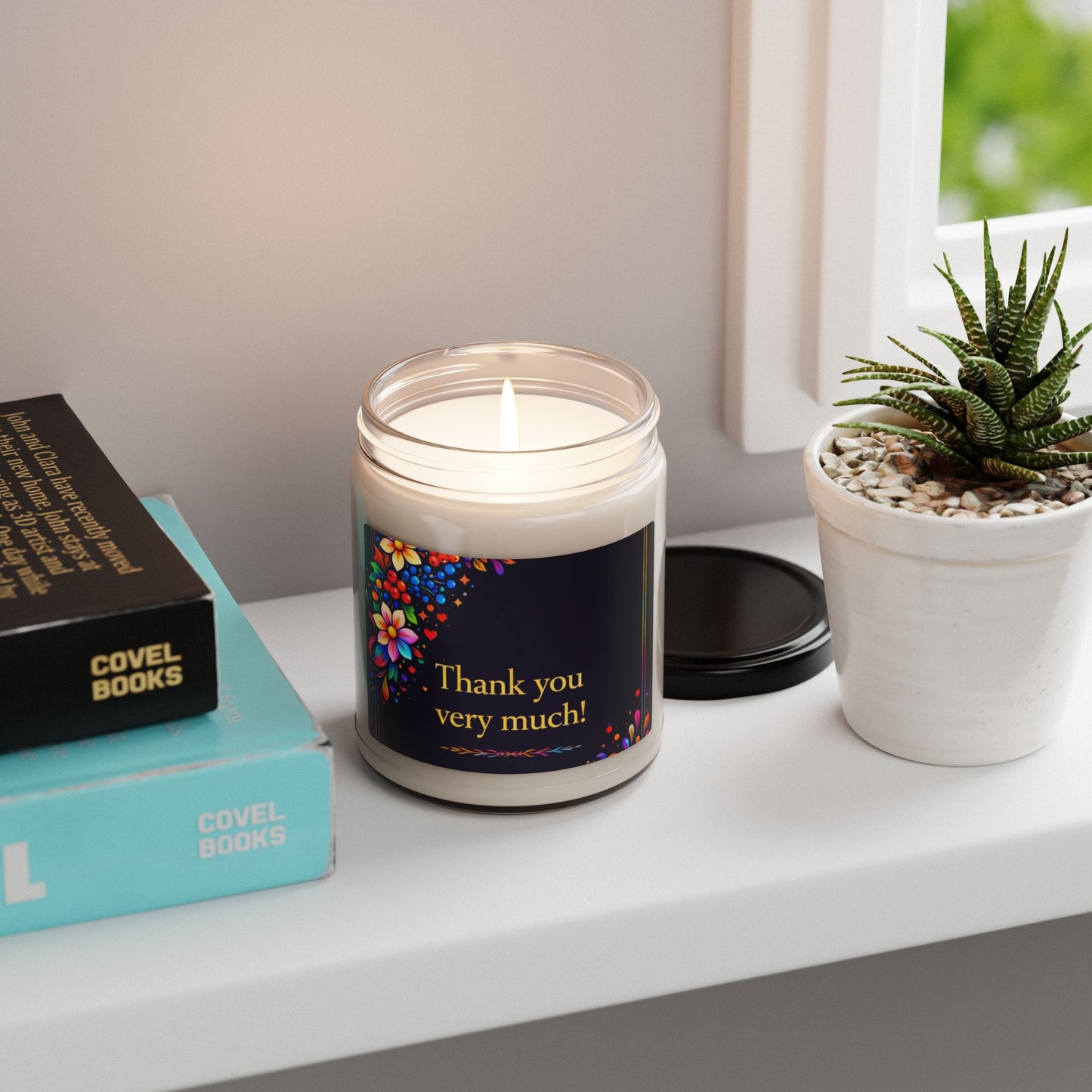 Thank You Very Much Scented Candle — Floral Thank-You Gift Jar (9 oz)