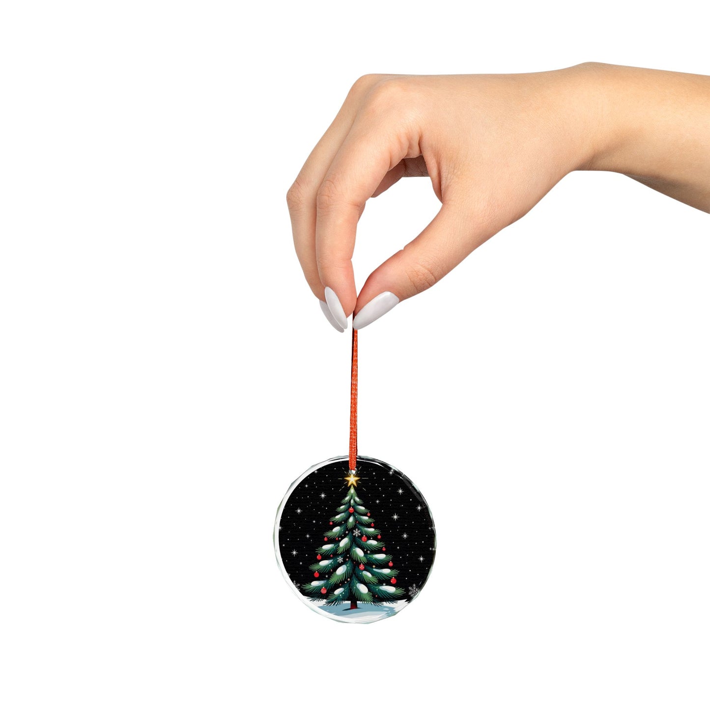 Crystal Ornament — Starry Night Christmas Tree Glass Holiday Decoration